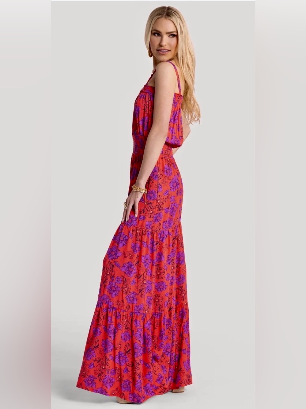 Jessica Simpson Women's Delene Smocked Wide Leg Jumpsuit - XS - Picture 3 of 9
